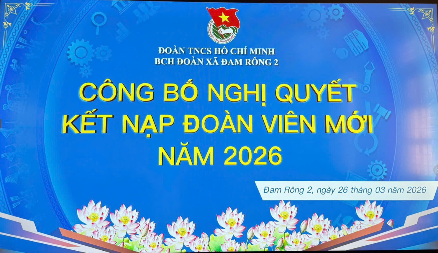 CHI ĐOÀN TRƯỜNG THCS RÔ MEN TỔ CHỨC LỄ KẾT NẠP ĐOÀN VIÊN MỚI NĂM 2026